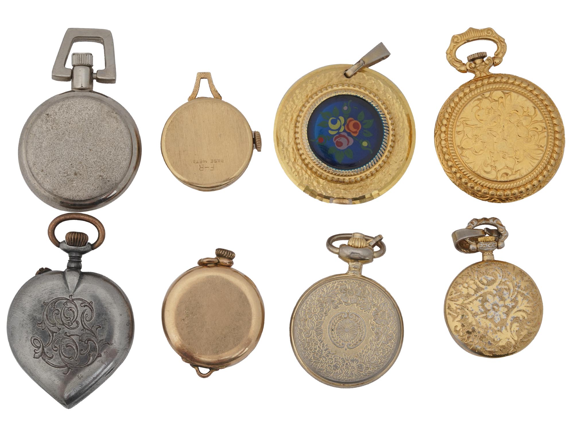 COLLECTION OF EIGHT VARIOUS DESIGN POCKET WATCHES PIC-2